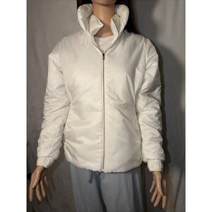 Nike Golf~Women's Puffer Jacket - White Rose Gold Zippers & Logo, Sz M